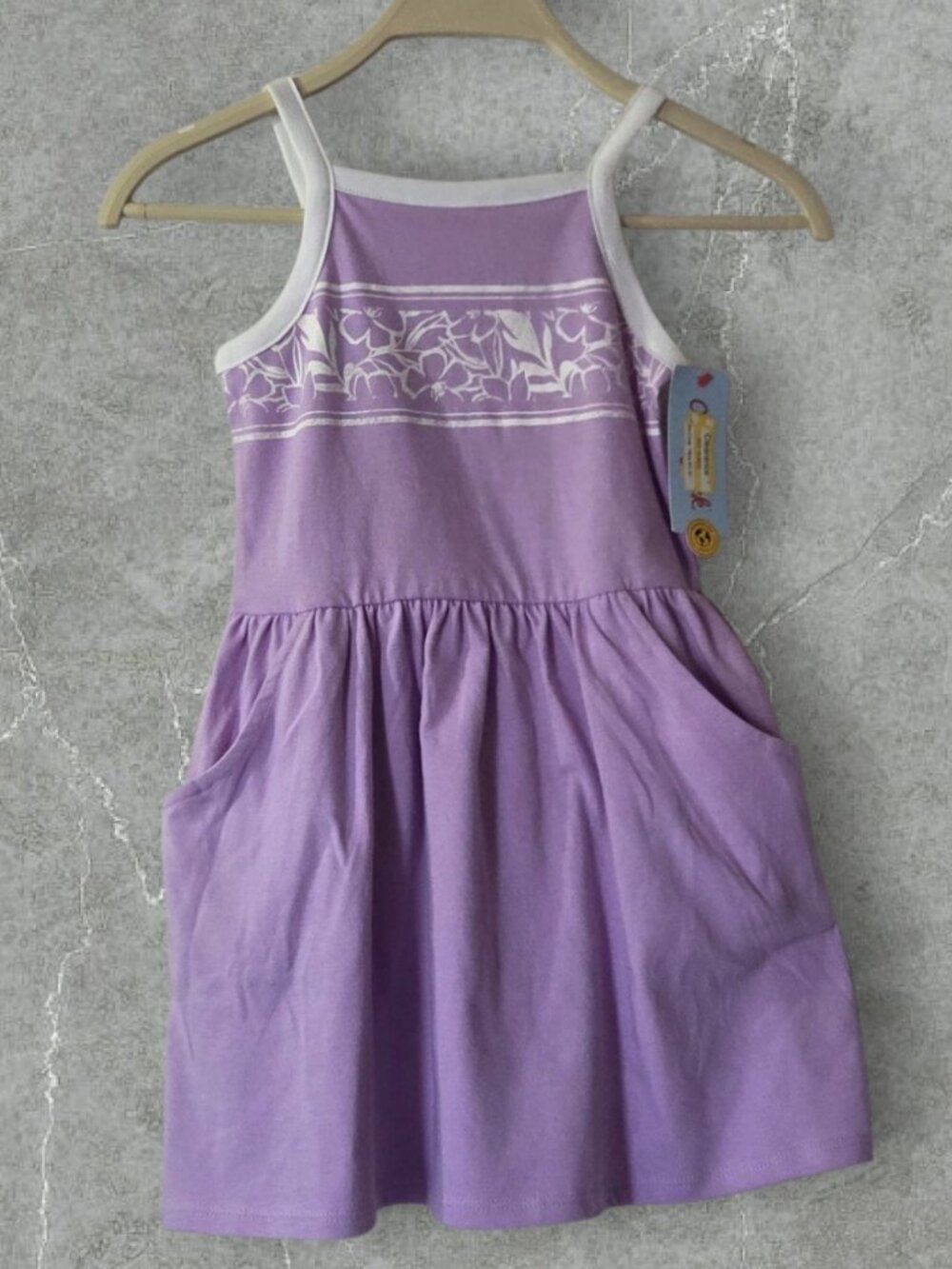 NWT Cat & Jack Lilac Floral Dress Girls XS (4/5) Purple Sleeveless Pockets